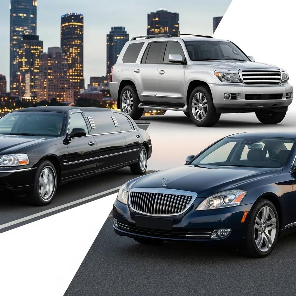 Chauffeur in a tailored suit standing beside a luxury vehicle, illustrating service standards