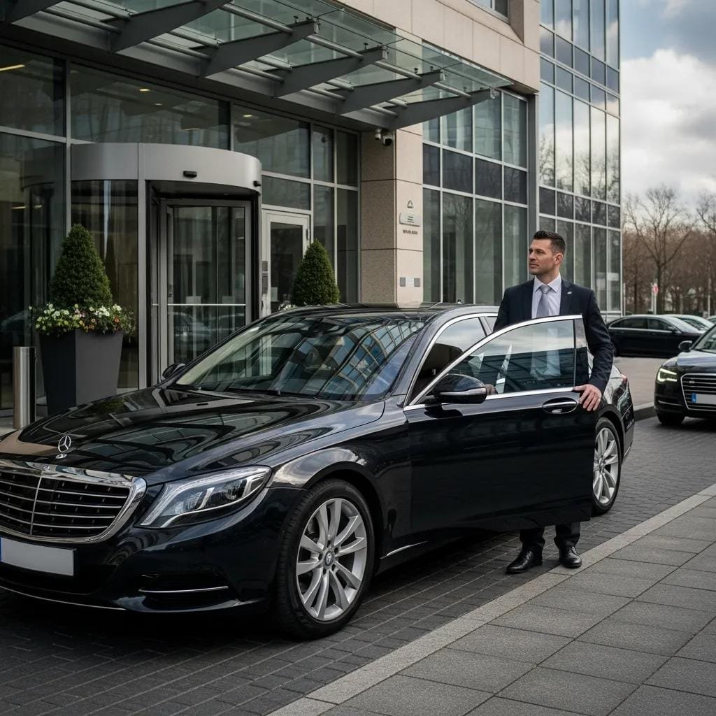 Executive car service representing professional corporate transportation and reliability