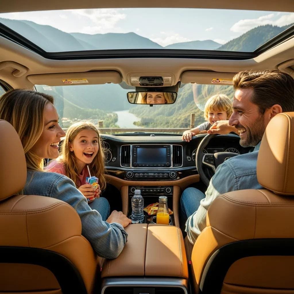 Family enjoying a day out in a spacious SUV — comfort and room for Father's Day celebrations