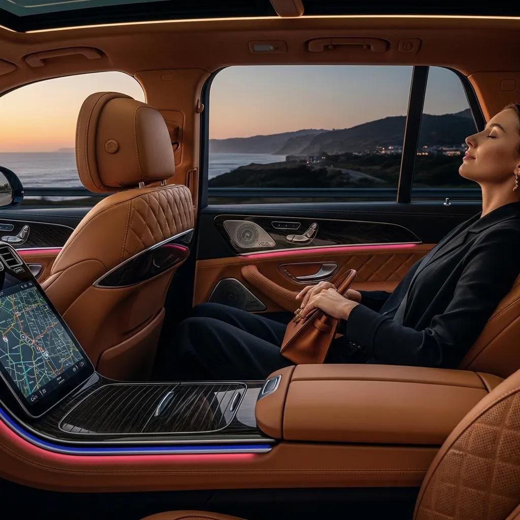 Luxury SUV interior showing comfort and premium details