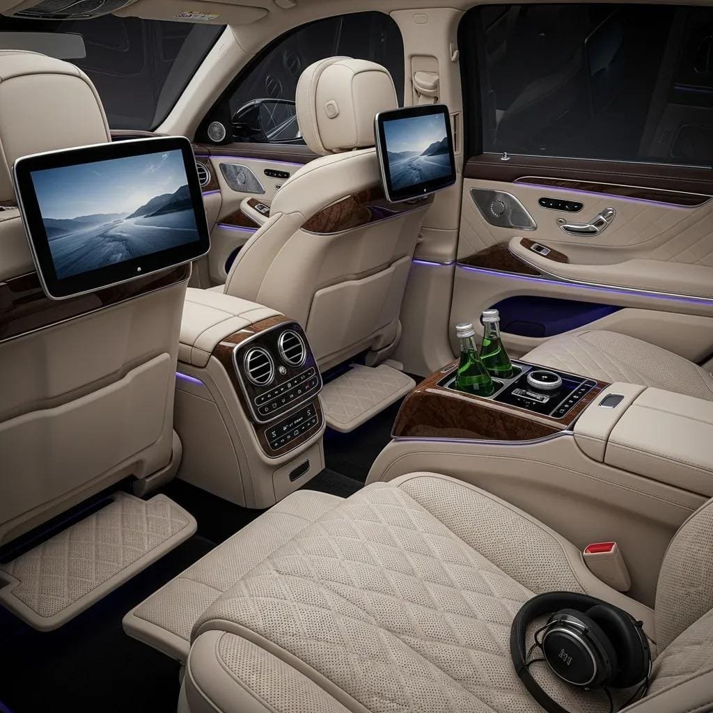 Luxury dashboard showcasing advanced driver-assist systems