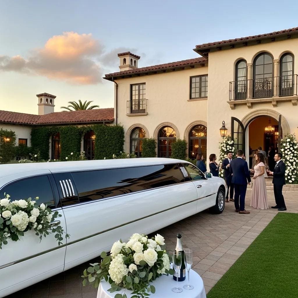 Selection of luxury vehicles for rehearsal dinner transportation in Orange County