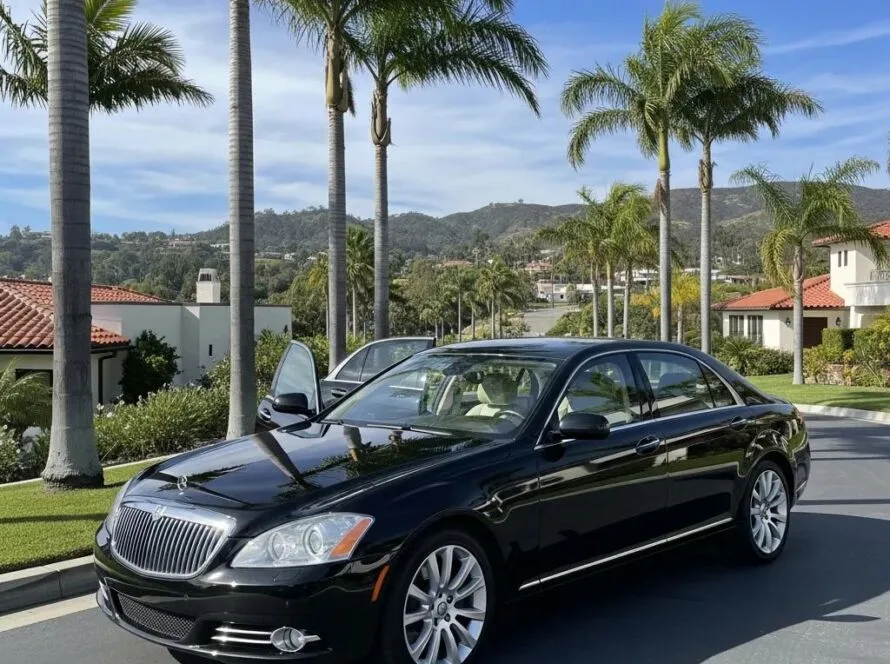 Luxury sedan in Orange County, representing elegant transportation for Easter celebrations