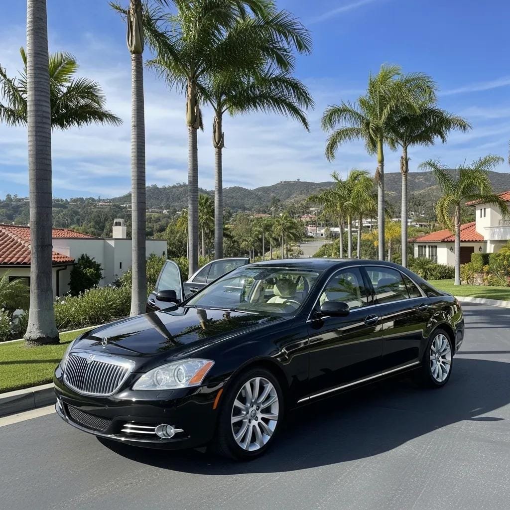Luxury sedan in Orange County, representing elegant transportation for Easter celebrations