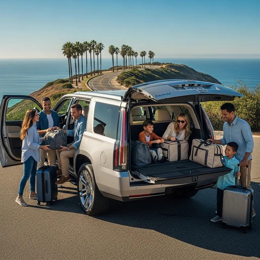 Luxury SUV for family reunion transportation in Orange County