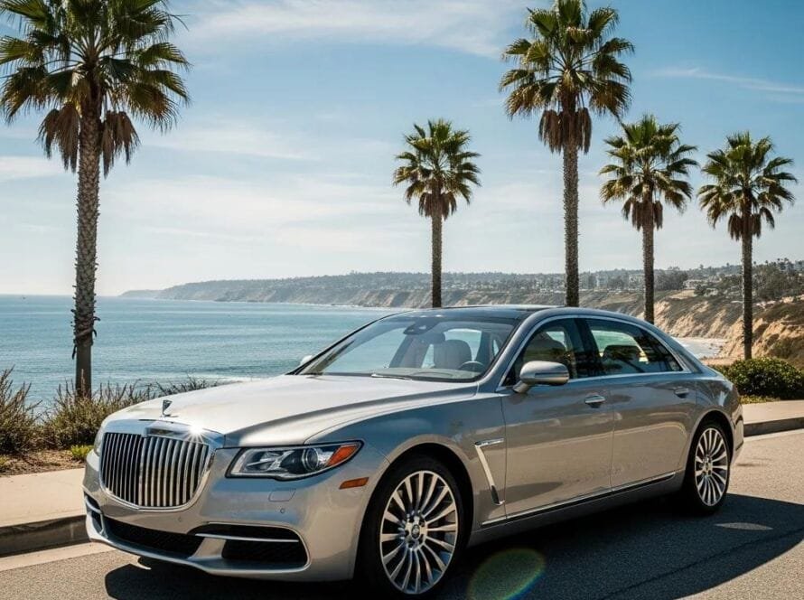 Luxury vehicle in Orange County highlighting premium features and elegance