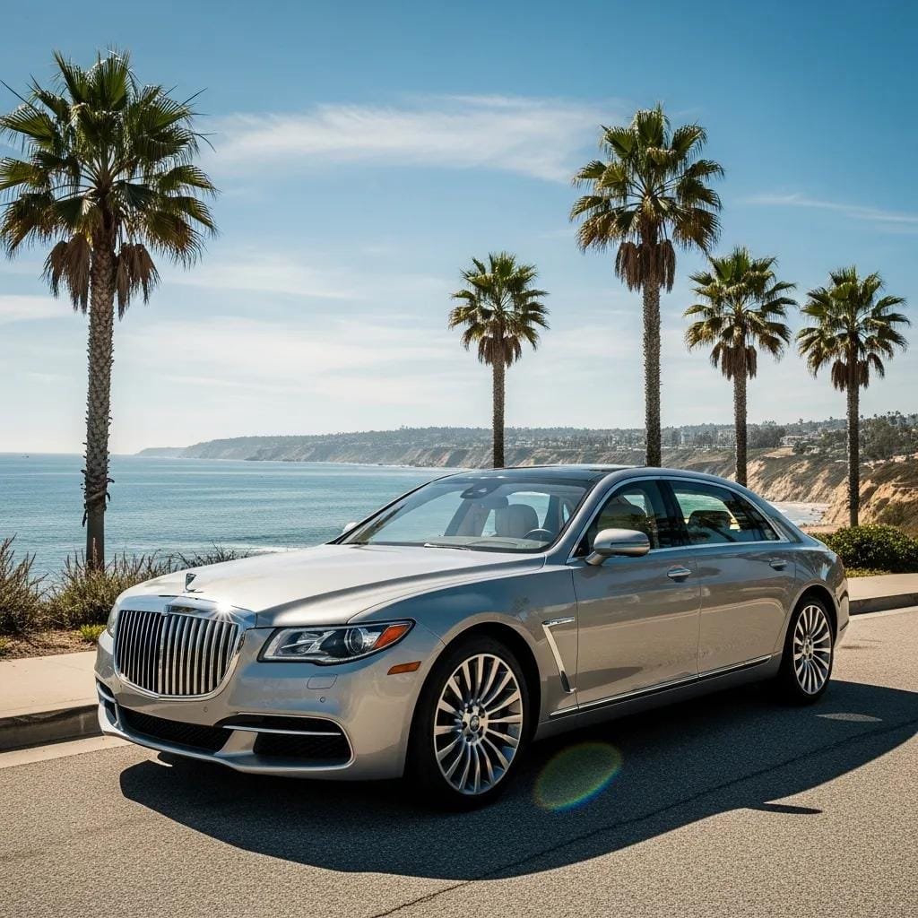 Luxury vehicle in Orange County highlighting premium features and elegance