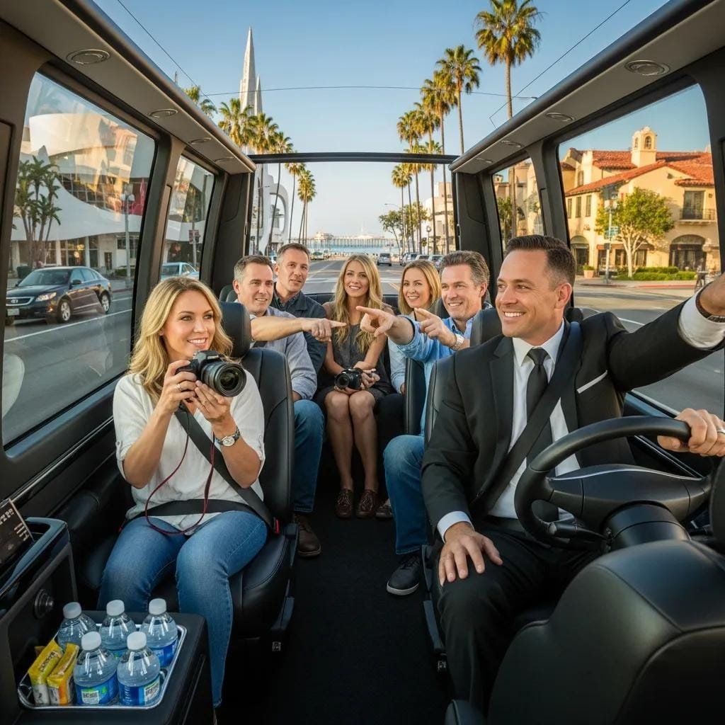 Private guided tour in a luxury vehicle exploring Orange County attractions